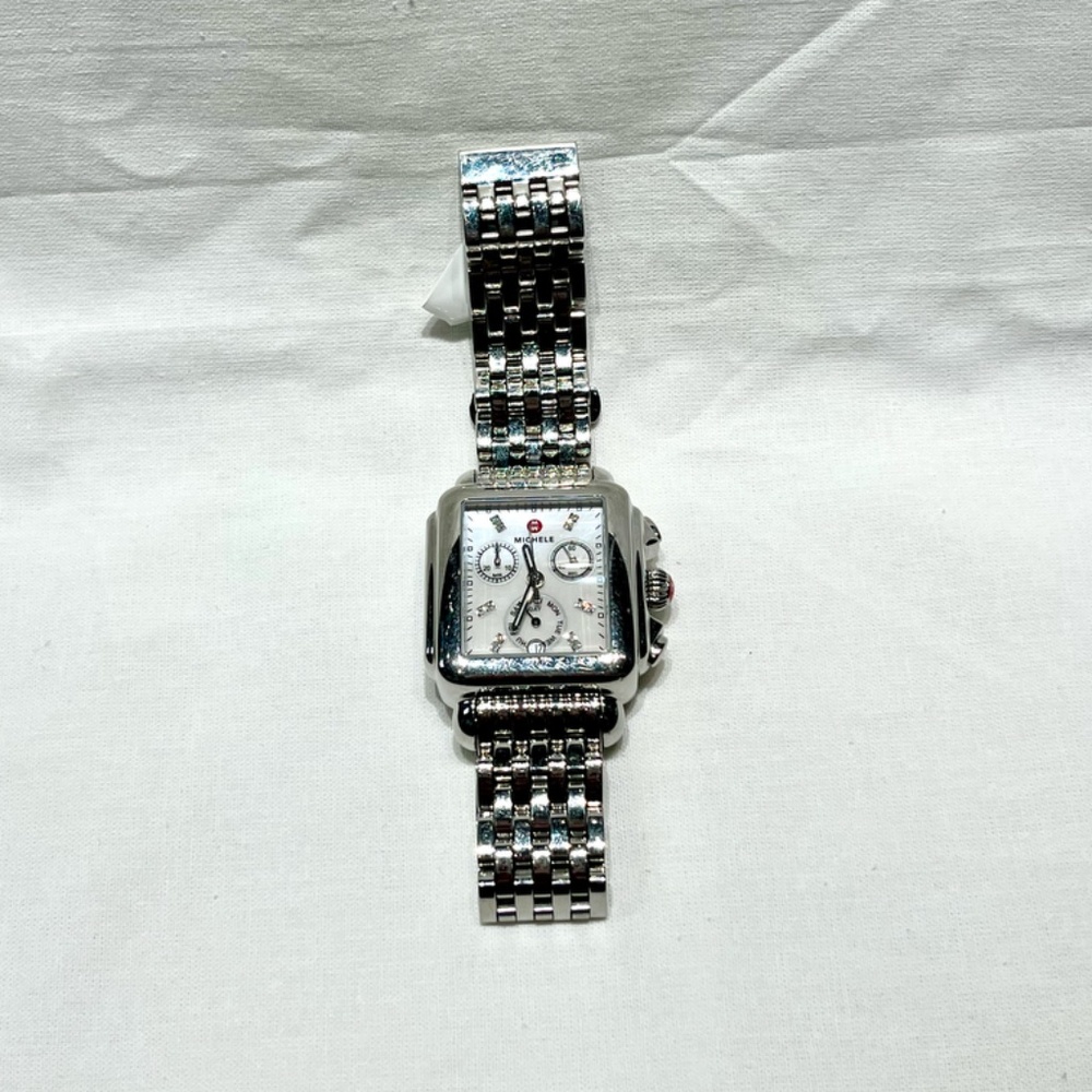 Michele Deco Stainless Diamond Watch